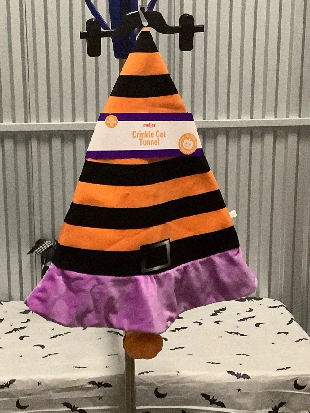 Meijer Halloween Crinkle Cat Tunnel - Orange, Black & Purple